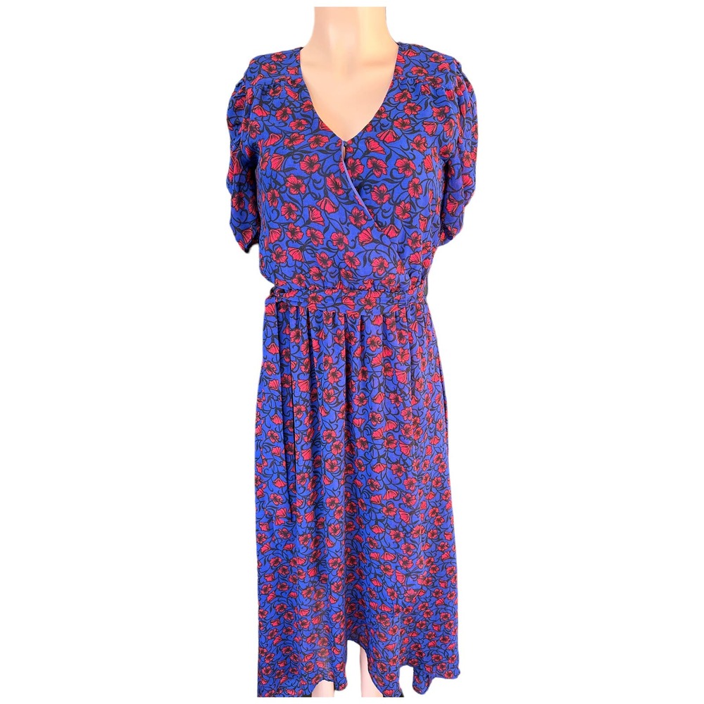 Disney Snow White and the Seven Dwarfs Blue Red Maxi Dress Size Small